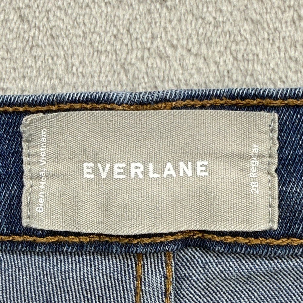 Everlane Cigarette Jeans Women 28 Regular Blue Hi Rise Button Fly Stretch Denim - Picture 6 of 10